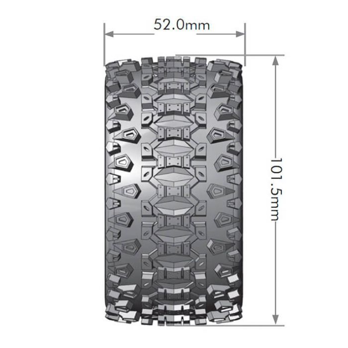Louise RC ST-Uphill 1/10 Soft Arrma Granite (14mm Hex) Wheels & Tyres (Pair)