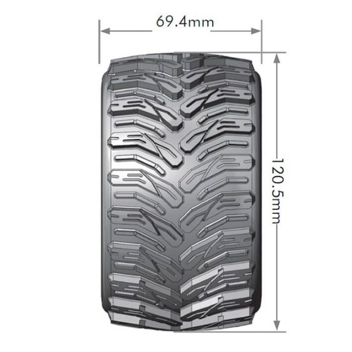 Louise RC MT-Cyclone 1/10 Soft (14mm Hex) Arrma Granite Wheels & Tyres (Pair)