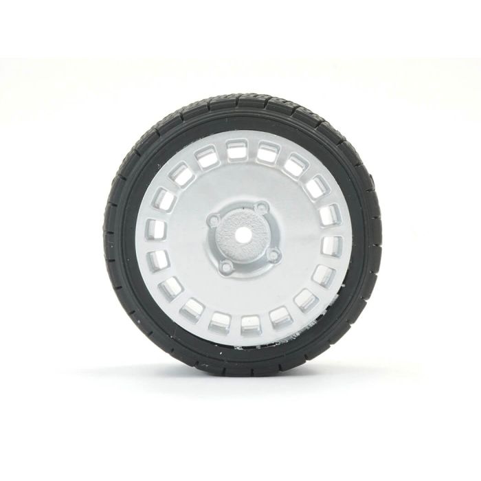 Fastrax 1/10th Rally Angle Tyre/Wheel Set Silver (4)