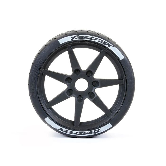 Fastrax 1/7 Supaforza Oversized 1/8 On Road Front Wheels & Tyres 17mm Hex (Pair)