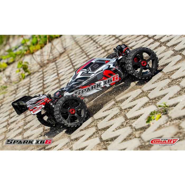 Corally Spark XB6 6S Brushless RC Basher Buggy Rolling Chassis - Red