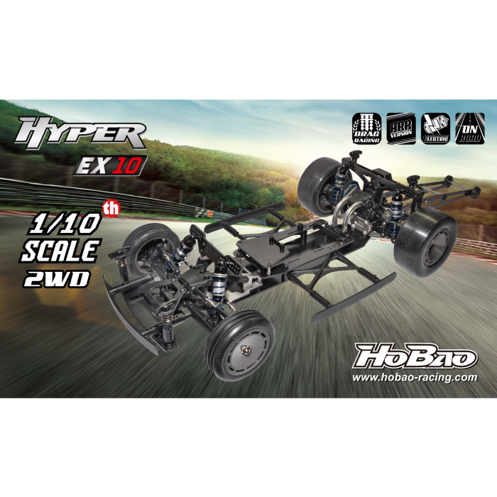 Hobao 1:10 EX10 2WD RC Electric Drag Car Pro Rolling Chassis