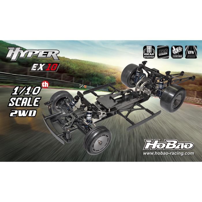 Hobao 1:10 EX10 2WD RC Electric Drag Car Pro Rolling Chassis