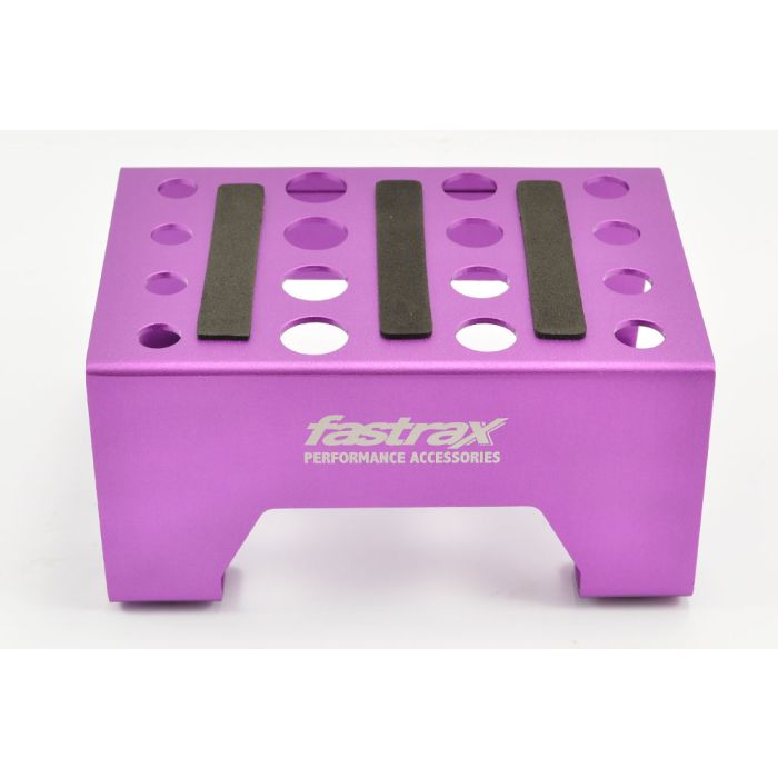 Fastrax Purple Anodised Aluminium Car Pit Stand for RC Cars