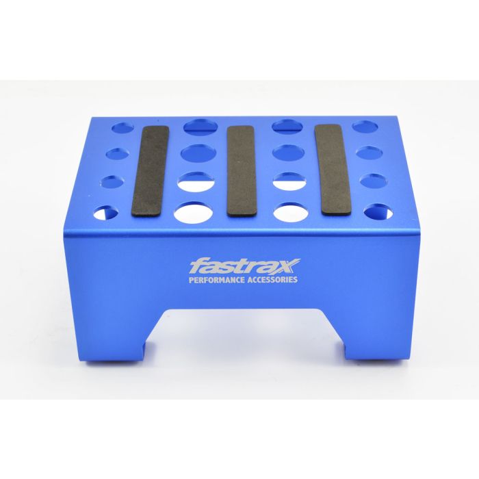 Fastrax Blue Anodised Aluminium Car Pit Stand for RC Cars
