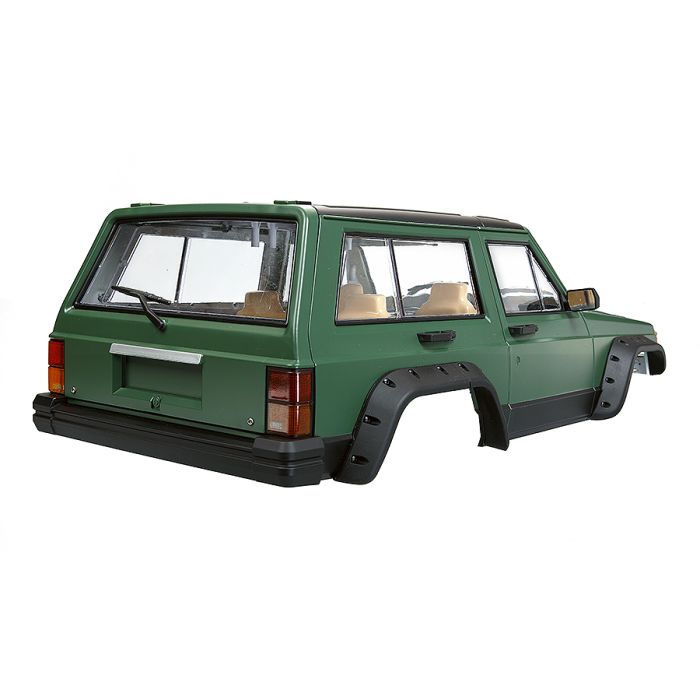 Fastrax 1/10 Rockee Jeep Cherokee XJ Hardbody w/Interior RC Car Body - Green