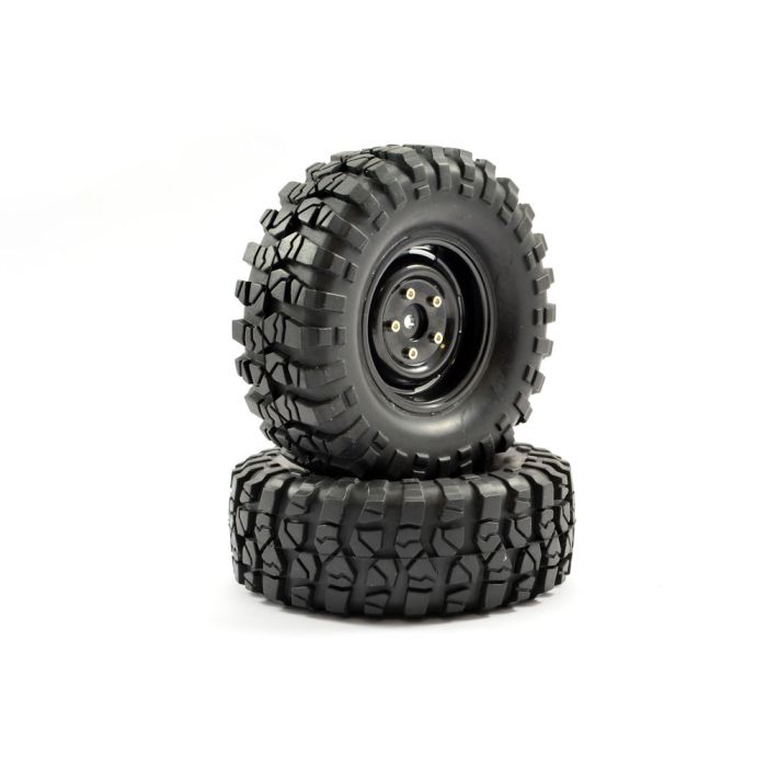 FASTRAX 1:10 CRAWLER SAWBLOCK 1.9 SCALE STEEL WHEEL 108MM BLACK (2)