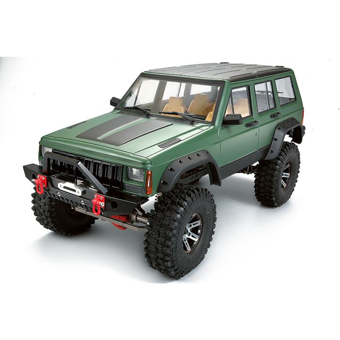 Fastrax 1/10 Rockee Jeep Cherokee XJ Hardbody w/Interior RC Car Body - Green