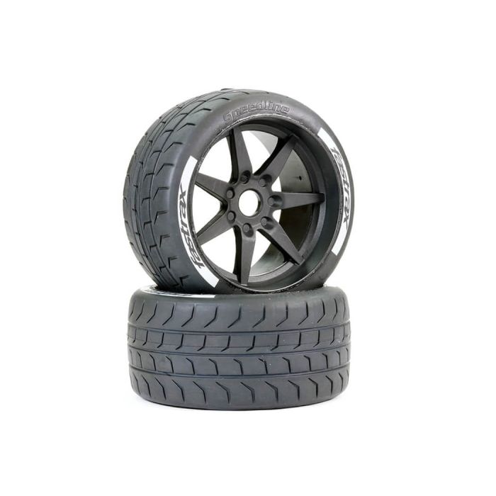 Fastrax 1/7 Supaforza Oversized 1/8 On Road Rear Wheels & Tyres 17mm Hex (Pair)
