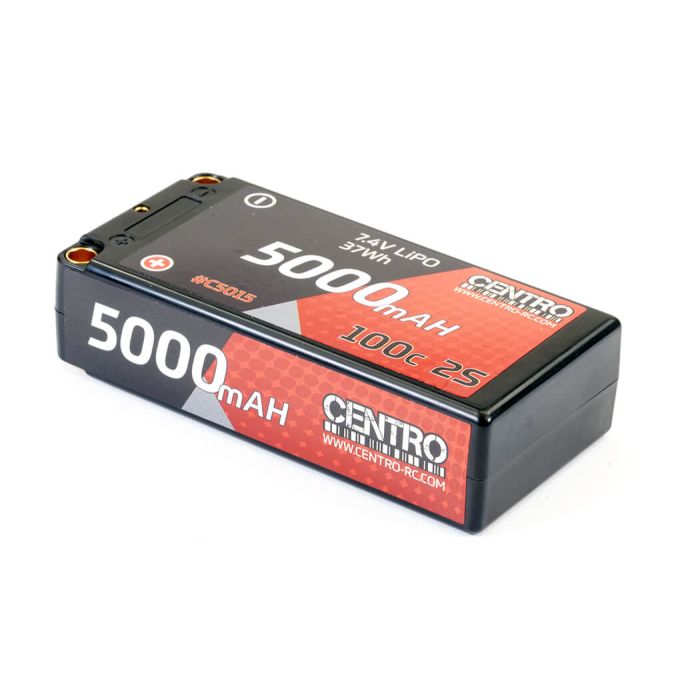Centro 5000mAh 2S 7.4v 100C Hard Case Shorty RC Car LiPo Battery