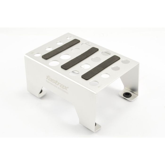 Fastrax Silver Anodised Aluminium Car Pit Stand for RC Cars