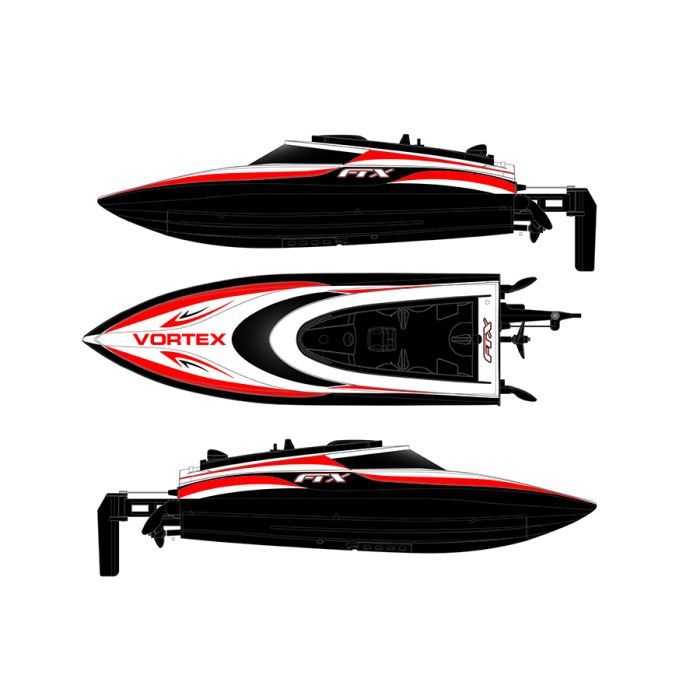 FTX Vortex High Speed RTR RC Model Race Boat 44cm - Black