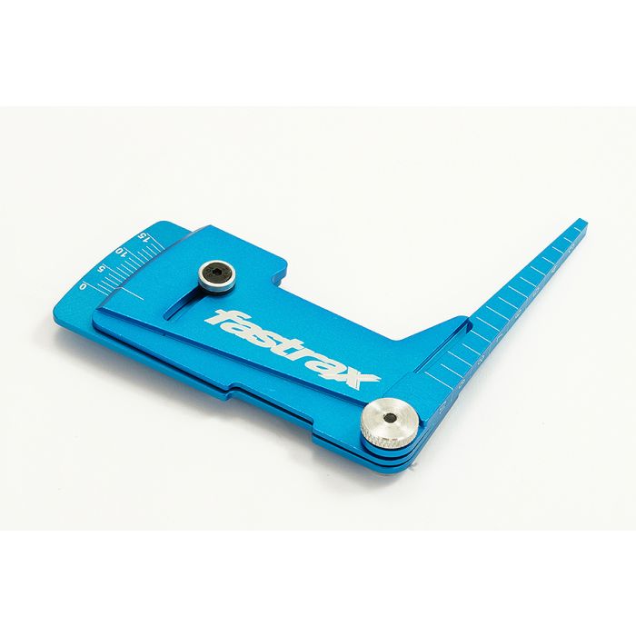 Fastrax Aluminium RC Car Ride Height & Camber Gauge - Blue
