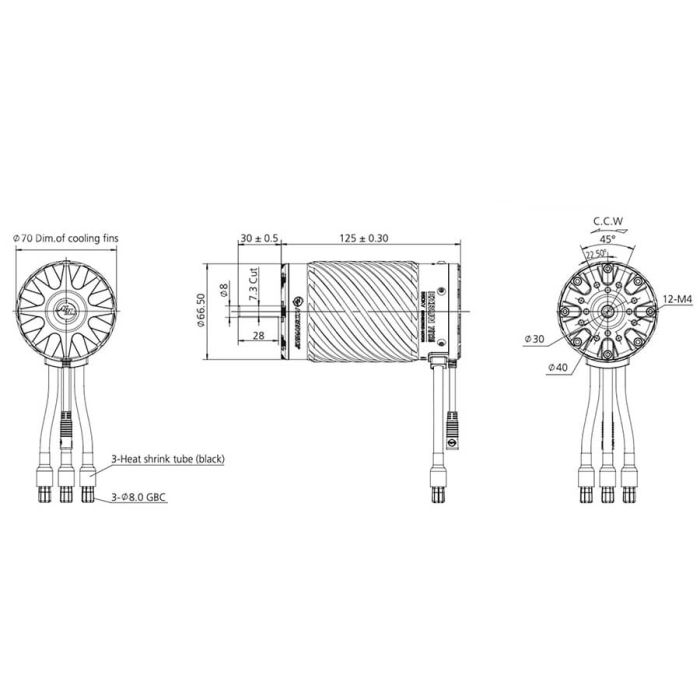 Hobbywing Ezrun 1/5 RC Car 70125SD 560Kv V1 Brushless Motor