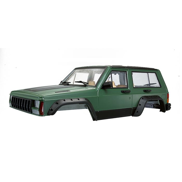 Fastrax 1/10 Rockee Jeep Cherokee XJ Hardbody w/Interior RC Car Body - Green