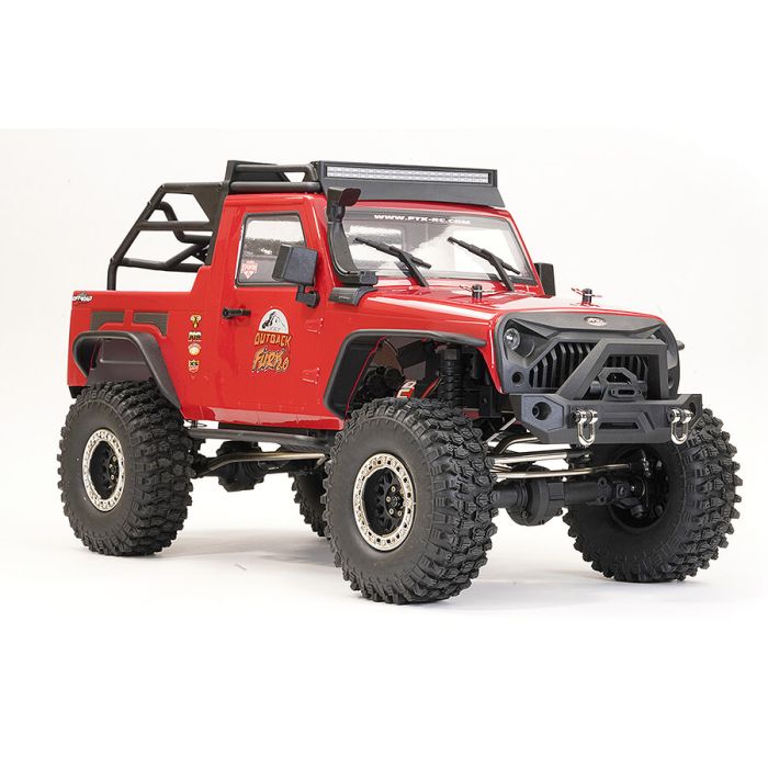 FTX 1:10 Outback Fury 2.0 4X4 RTR RC Trail Crawler Truck w/ Lights - Red