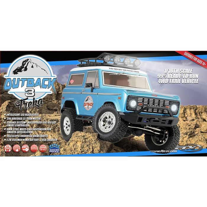 FTX 1:10 Outback 3.0 Treka RTR RC Trail Crawler Truck - Blue