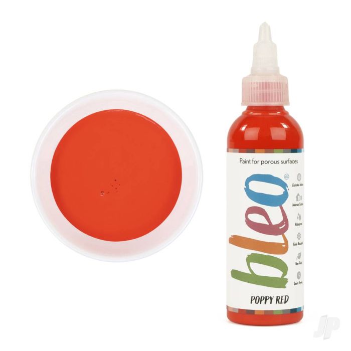 Bleo Gel Paint - Poppy Red (100ml) - Waterproof Outdoor Wood Fabric Stain & MORE!