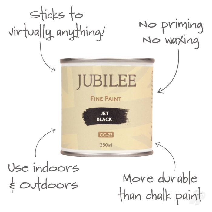 Guild Lane Jubilee All Purpose Acrylic Paint - Jet Black (250ml)
