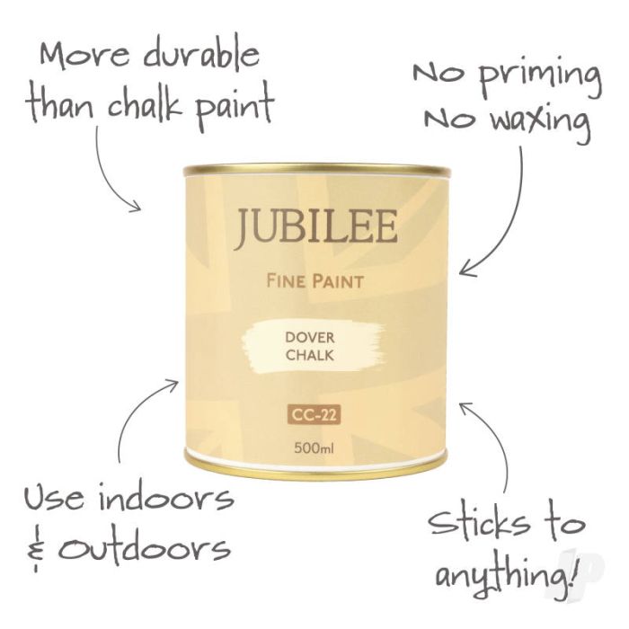 Guild Lane Jubilee All Purpose Acrylic Paint - Dover Chalk White (500ml)