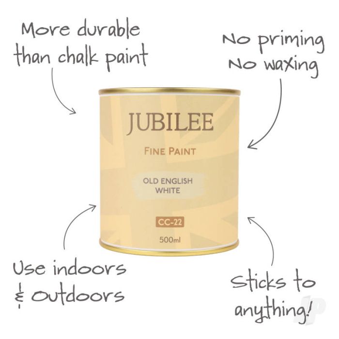 Guild Lane Jubilee All Purpose Acrylic Paint - Old English White (500ml)