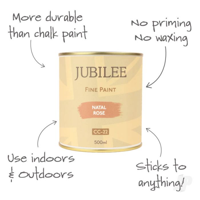 Guild Lane Jubilee All Purpose Acrylic Paint - Natal Rose Pink Red (500ml)