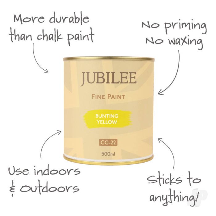 Guild Lane Jubilee All Purpose Acrylic Paint - Bunting Yellow (500ml)