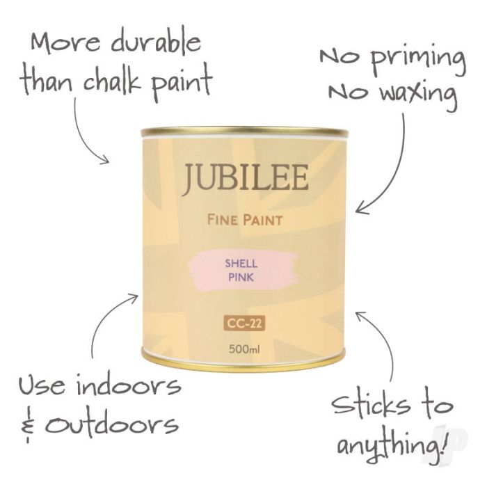 Guild Lane Jubilee All Purpose Acrylic Paint - Shell Pink (500ml)