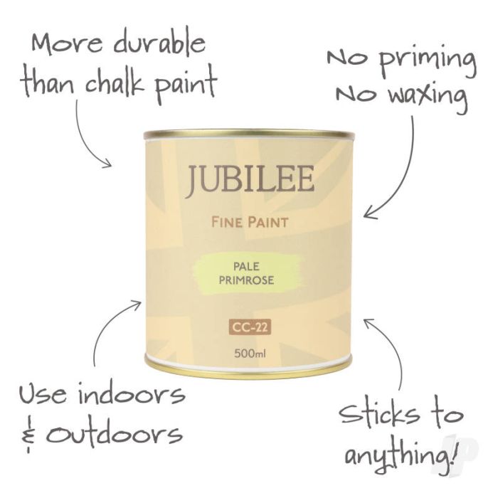 Guild Lane Jubilee All Purpose Acrylic Paint - Pale Primrose Yellow (500ml)