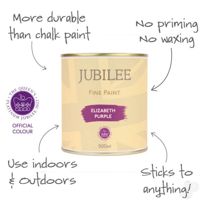Guild Lane Jubilee All Purpose Acrylic Paint - Elizabeth Purple (500ml)