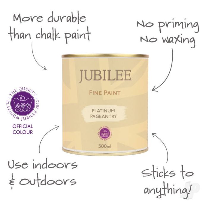 Guild Lane Jubilee All Purpose Acrylic Paint - Platinum Pageantry Grey (500ml)
