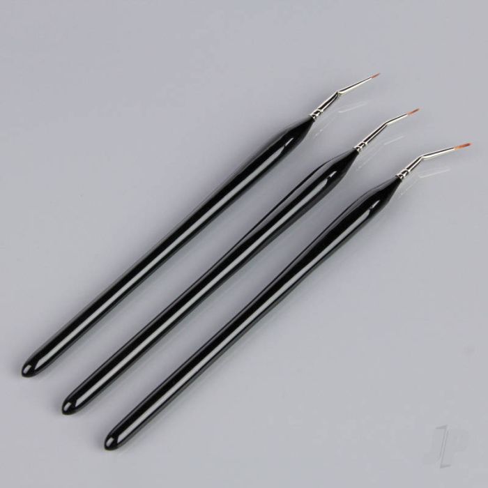 Guild Lane Hand Made Synthetic Miniature Angled Brush Set (3) For Craft Model