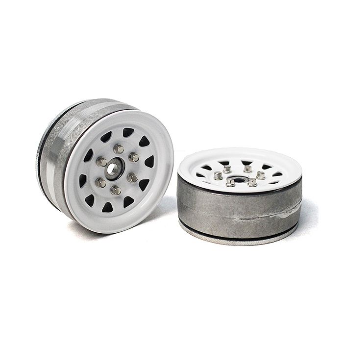 Gmade 1.9 SR04 Beadlock Wheels (Semigloss Silver) (2)