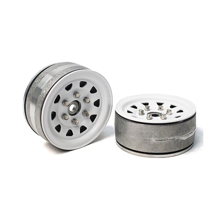 Gmade 1.9 SR04 Beadlock Wheels (Gloss White) (2)