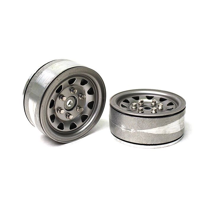 Gmade 1.9 SR04 Beadlock Wheels (Uncoated Silver) (2)