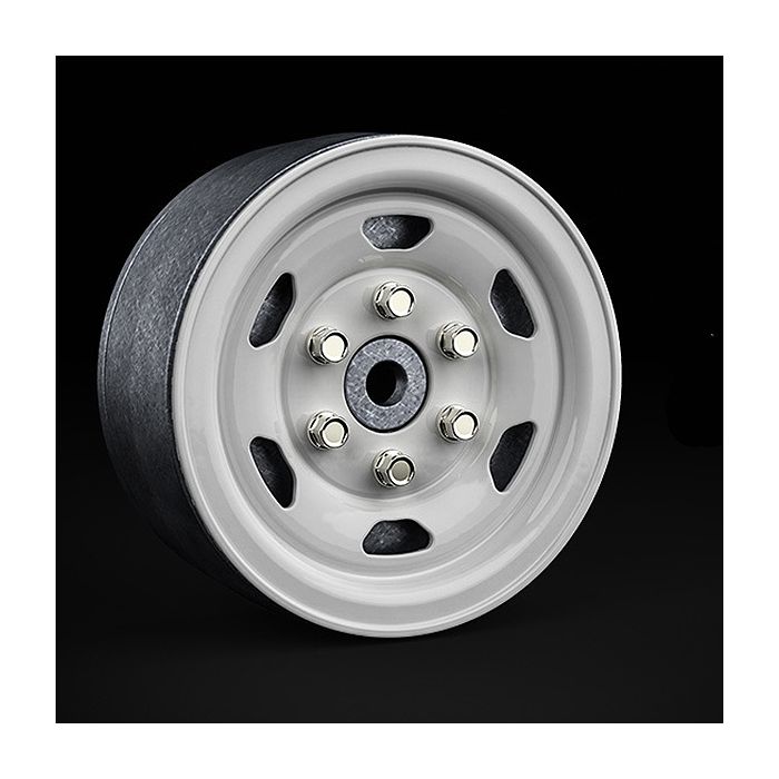 Gmade 1.9 SR05 Beadlock Wheels (Gloss White) (2)