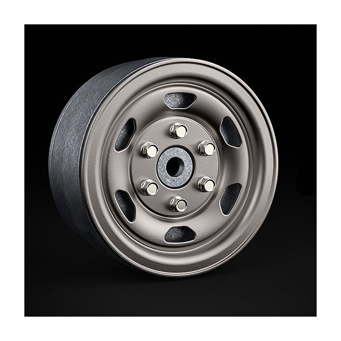 Gmade 1.9 SR05 Beadlock Wheels (Uncoated Silver) (2)