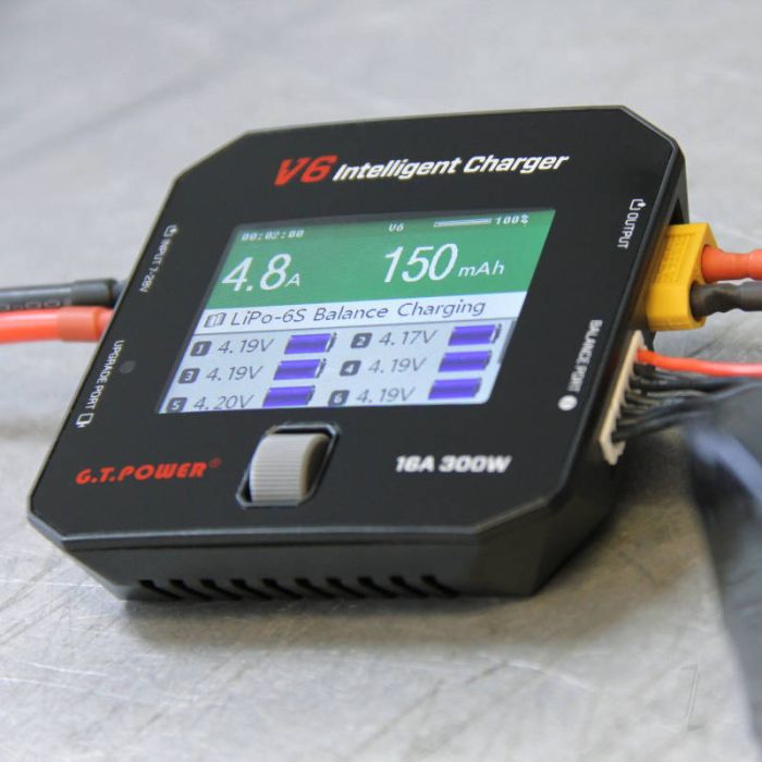 GT Power V6 300W DC 16A Charger for RC Model – Lipo/LiHv/LiIon/LiFe/NiMH/NiCd/Pb