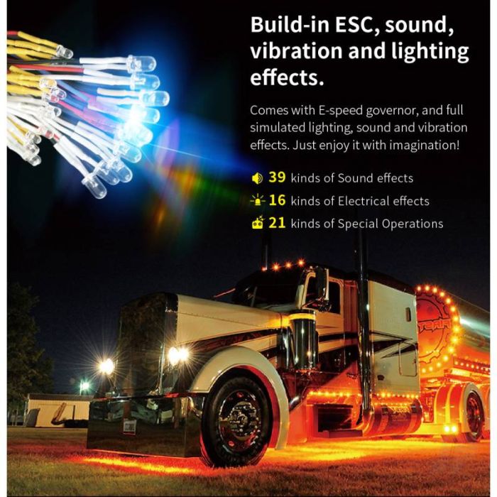 GT Power RC Container Truck Light & Sound System w/ Vibration & ESC 