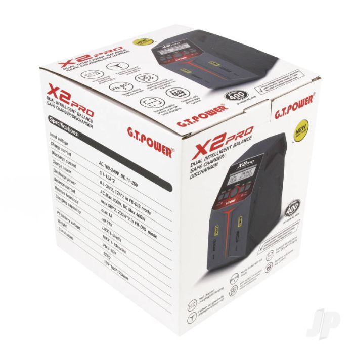 X2 Pro 2x100W (AC) / 2x200W (DC) 12A Intelligent RC Charger / Discharger