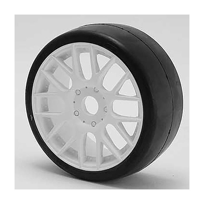 SWEEP 1/8TH GT R2 PRO COMPOUND SLICK GLUED 40DEG/WHITE WHEEL