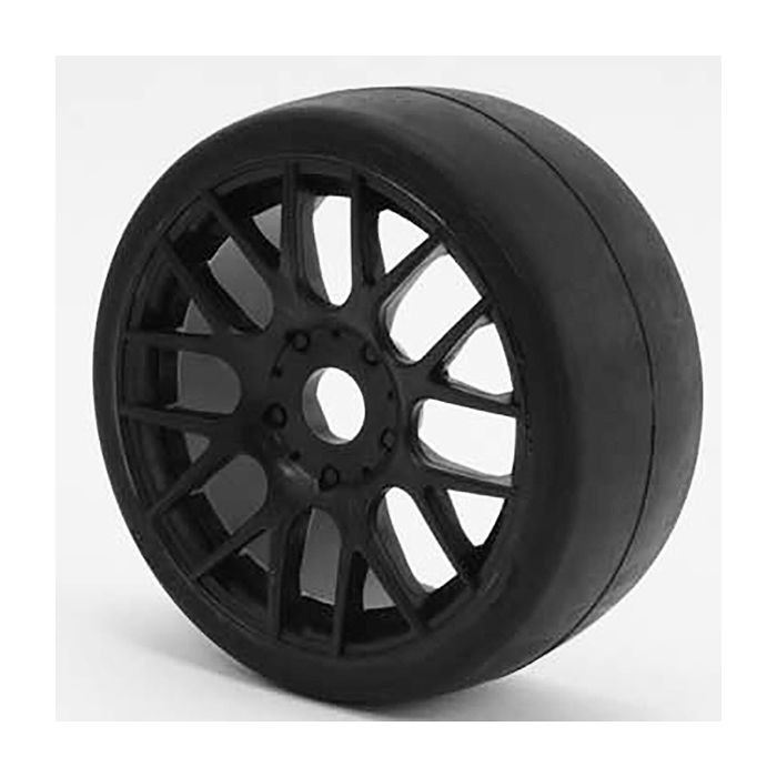 Sweep 1/8th GT R2 Pro Compound Slick Glued 45deg/Black Wheels (2) for RC Cars