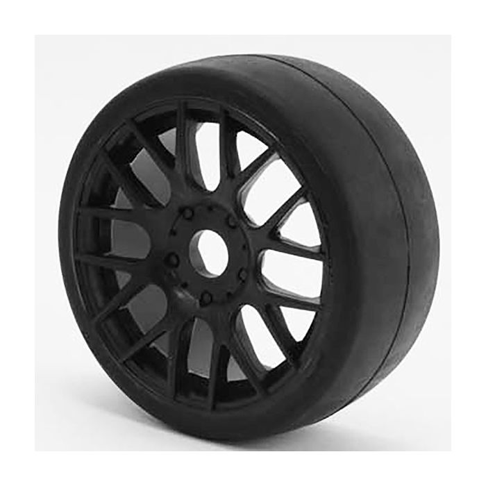 SWEEP 1/8TH GT R2 PRO COMPOUND SLICK GLUED 55DEG/BLACK WHEEL