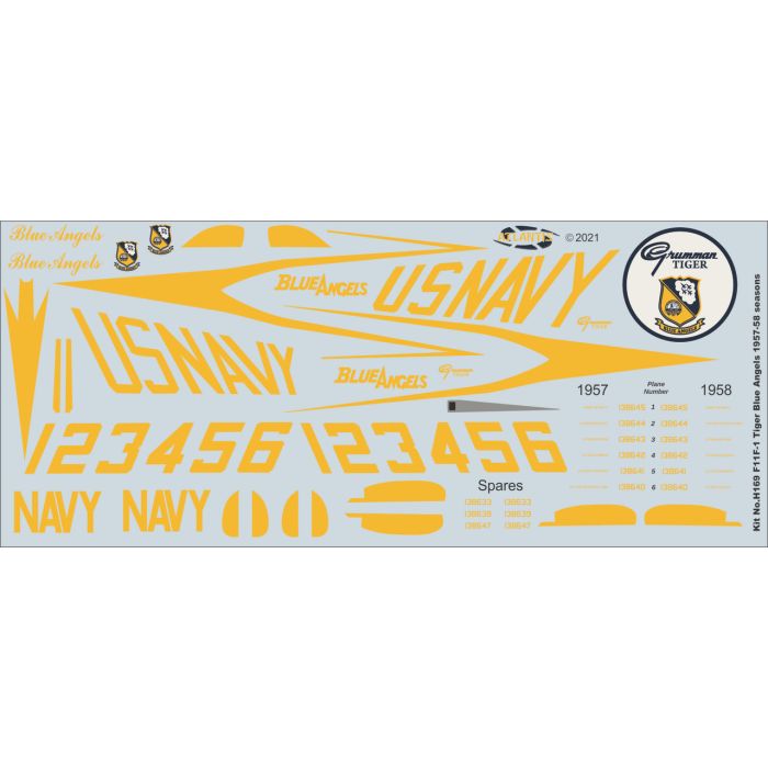 Atlantis Models 1:54 US Navy Blue Angels F11F-1 Grumman Tiger Plastic Model Kit