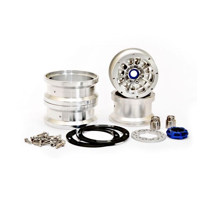 HoBao OFNA DC-1 CNC Aluminium  Beadlock 1.9" 6-Spoke Wheels Silver (2)