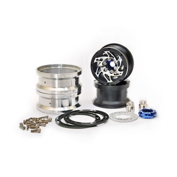 HoBao OFNA DC-1 CNC Aluminium  Beadlock 1.9" Wheels Black (2)