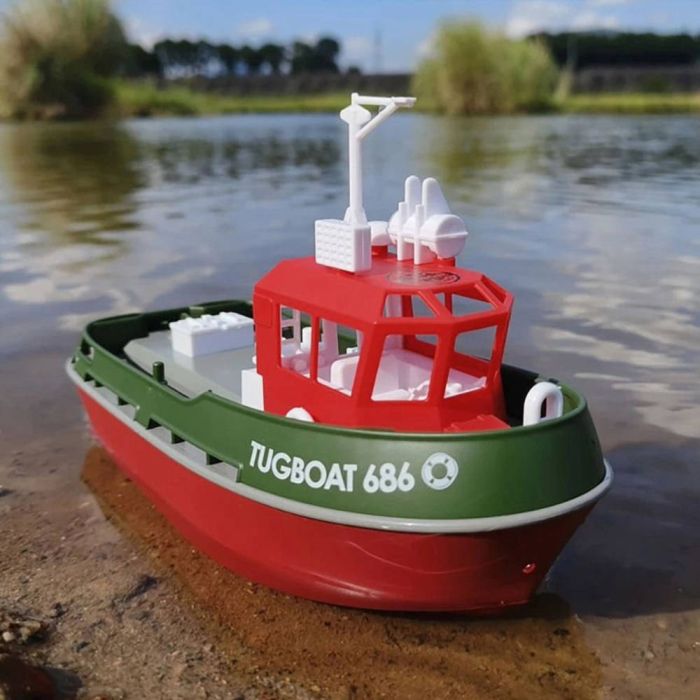 Henglong 1:72 Mini Tugboat, RTR Green (230mm) RC Model Boat