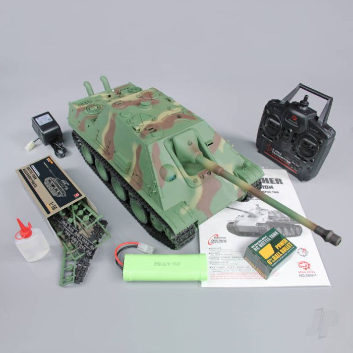 Henglong 1:16 German Jagdpanther RTR RC Tank (IR, Shoots, Smokes & Sound)