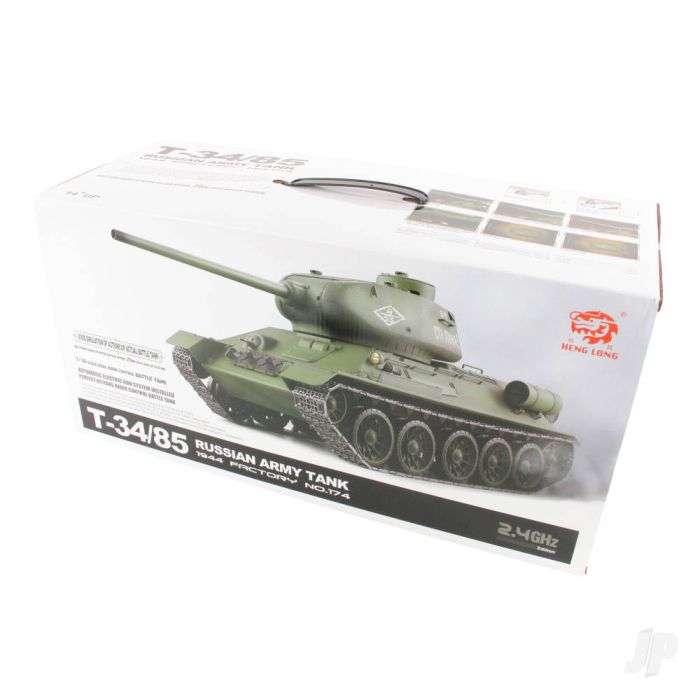 1:16 Russian T-34 / 85 RTR RC Model Tank w/Smoke, Sound & Shoots