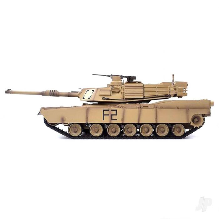 Henglong 1:16 U.S. M1A2 Abrams Tank Infrared Battle System, Shoots, Smoke, Sound, Metal Gearbox, Idler, Drive Wheel, Track
